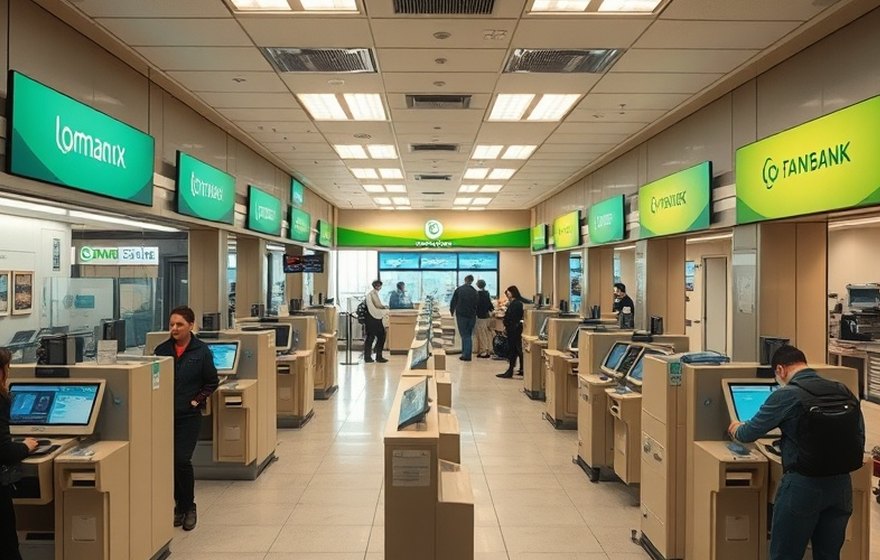 Field service team working on a self-service terminal